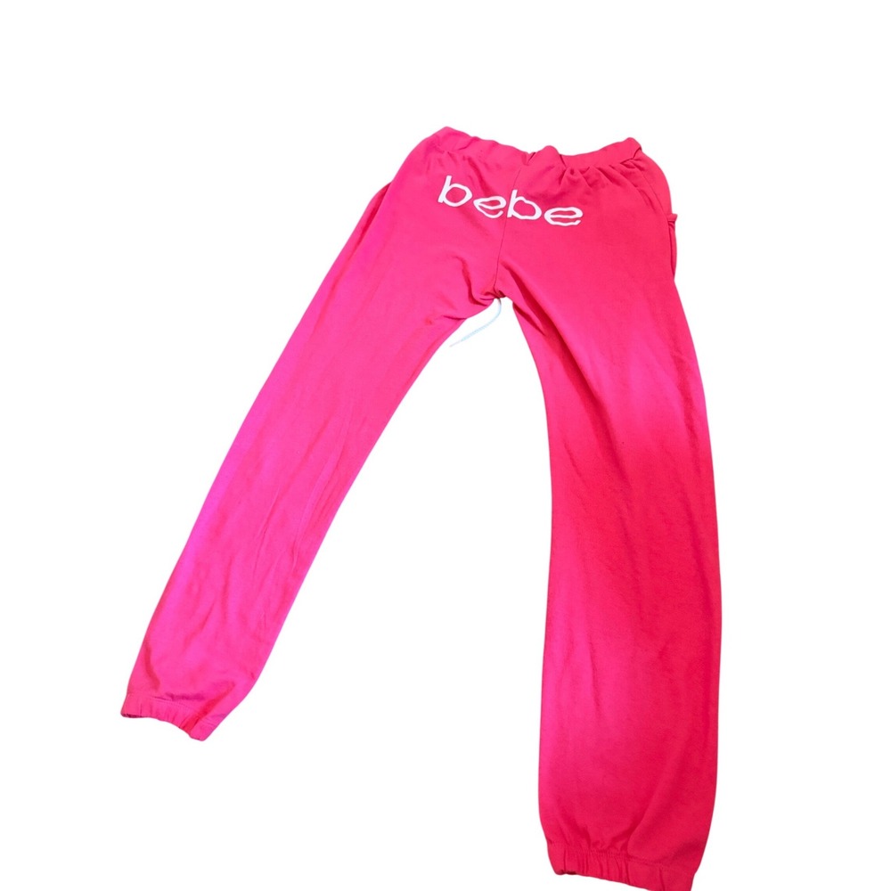 Y2K 2000s style Bebe Sleepwear Pink Joggers Sweatpants lace up Drawstring Lounge - Picture 6 of 8